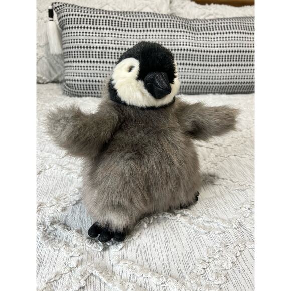 Folkmanis Realistic Baby Emperor Penguin Puppet Stuffed Animal Plush.
